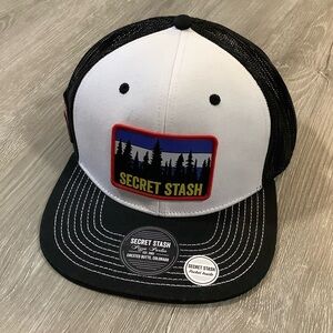 Secret Stash Black and White Trucker Hat